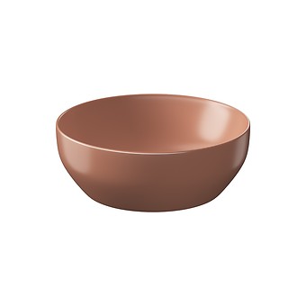 LARGA by Cersanit 40×40 countertop washbasin round brick red matt K677-048